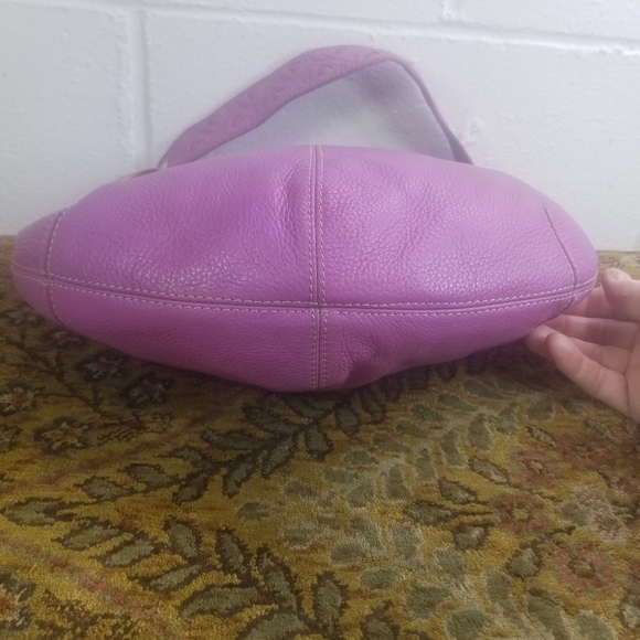 Vtg y2k The Sak bubblegum pink leather shoulder bag - Picture 8 of 10